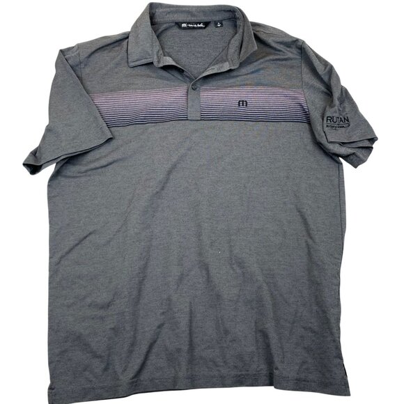 Travis Mathew Mens Polo Shirt Size XL Gray Cotton Blend Short Sleeve Casual - Picture 1 of 8